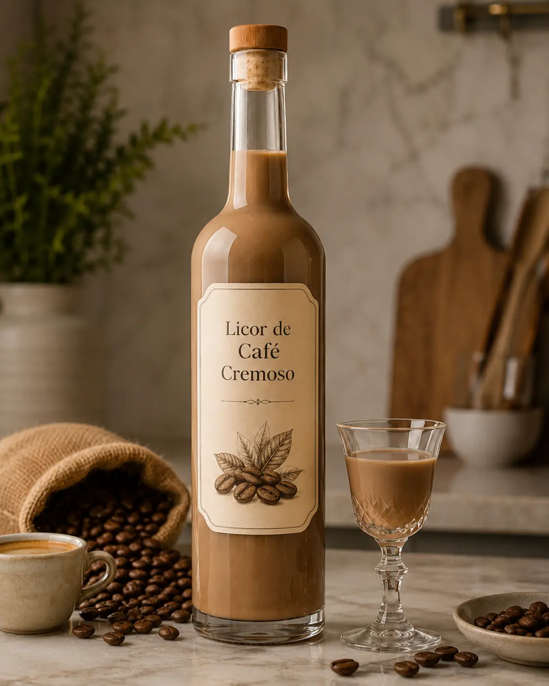 Creamy coffee liqueur