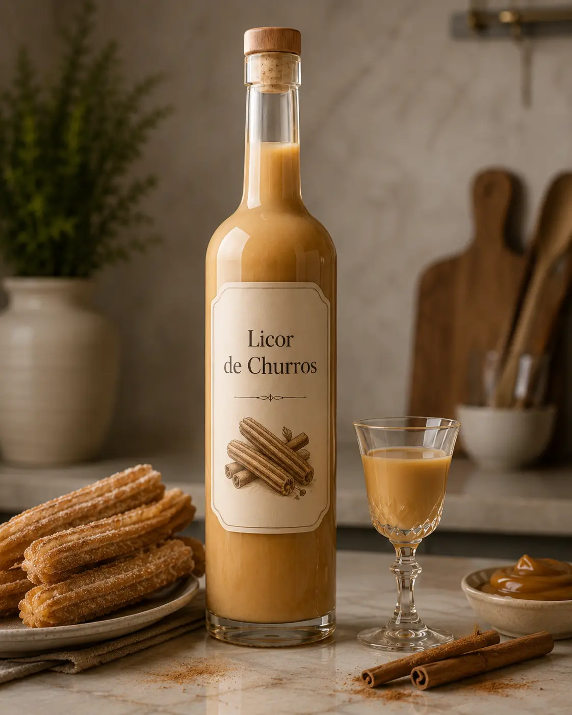 Churros and cinnamon liqueur