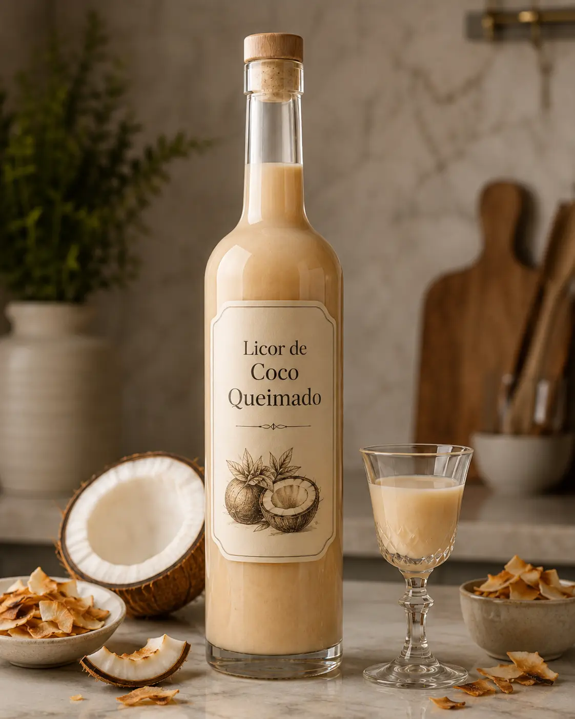 Toasted coconut cream liqueur
