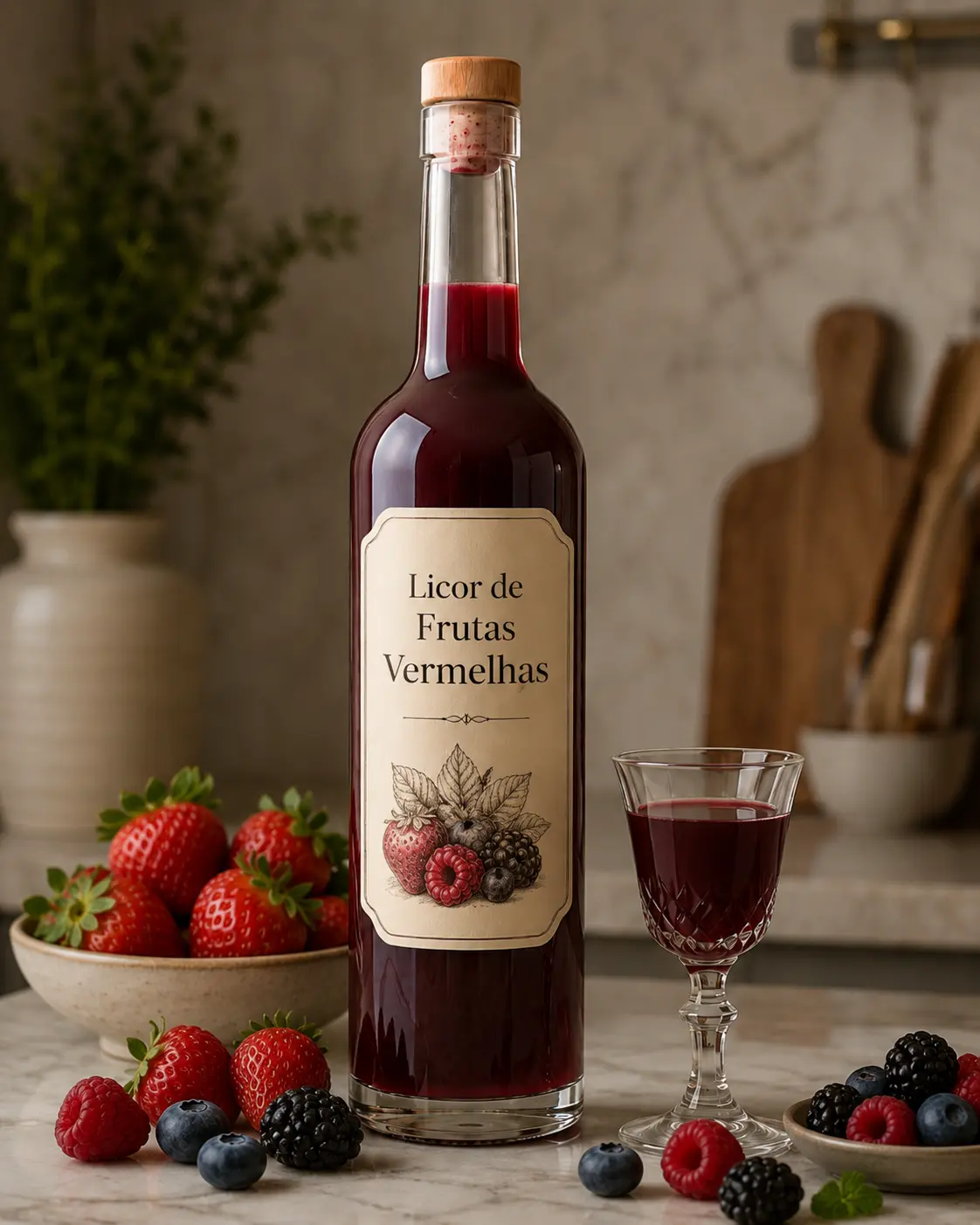 Red berries liqueur